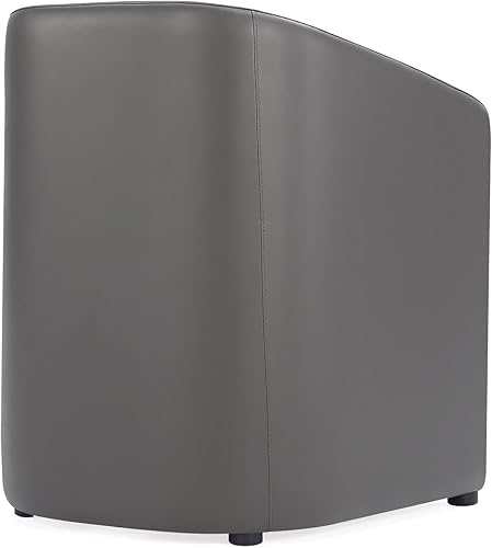 Miniatura 7 de Manhattan Comfort Anna - Silla de comedor redonda moderna con brazos, de la cabeza a los pies, tapizada de piel sintética con relleno de plástico,