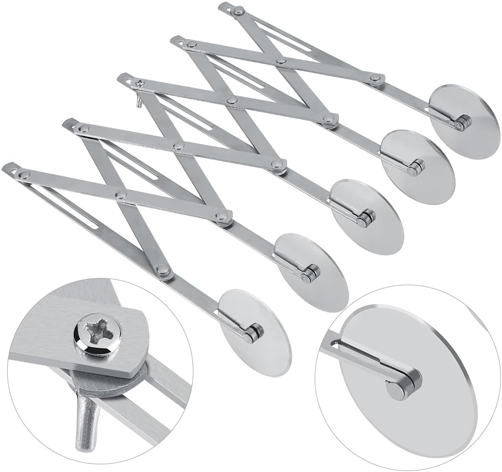 Non stick Accordion Pastry Wheel Cutter, Sharp Blades Stainless Steel Cake Knifes, Same Interval Section Dough Bread Kitchen Tool for Making Cakes Pizza Dough Bread Pancake (5 Wheels)