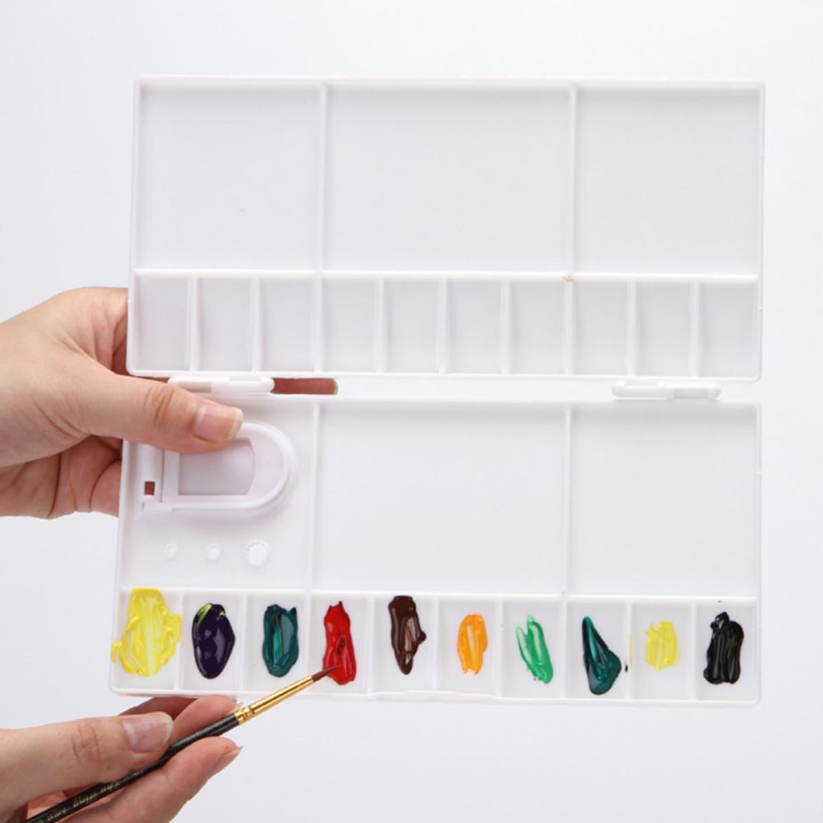 Garneck 3pcs Foldable Watercolor Paint Box with 25 Compartments Plastic Palette Convenient for Painting and Keeps Space Tidy, Practical Art Paint Box for Artists and Students