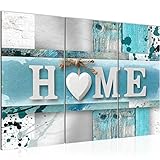 Bilder Home Herz Wandbild 120 x 80 cm Vlies - Leinwand Bild XXL Format Wandbilder Wohnung Deko Kunstdrucke - MADE IN GERMANY - Fertig zum Aufhängen 504531a
