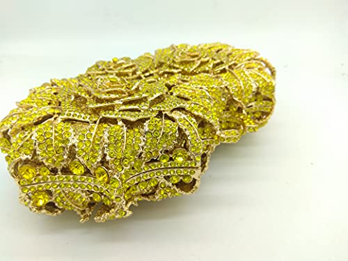 Image of Boutique De FGG Mini Flower Evening Bags For Women Formal,Party Rhinestone Clutch Purses,Wedding Floral Crystal Clutch Bag