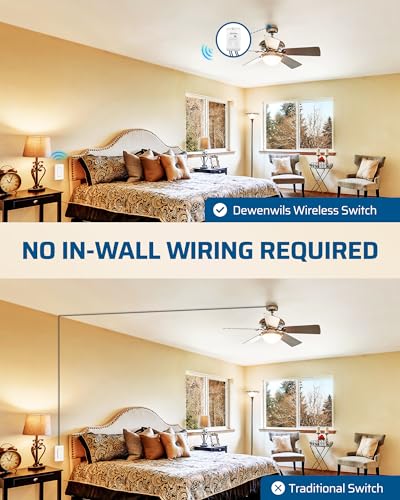 Image of DEWENWILS Wireless Light Switch Kit, No Wiring, 10A /1000W