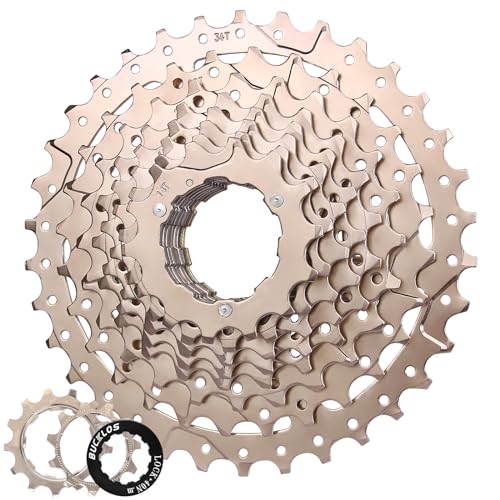 BUCKLOS 8/9/10/11/12 Speed Cassette Ultra-Light 11-25/28/32/34/36/40/42/46/50/52T Bike Cassette Fit Mountain Bike/Road Bike/XC/DH/AM Compatible with Shimano Sram HG Hub Driver