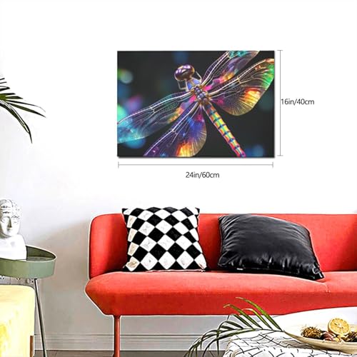Impression sur toile libellule HD grand format tableau de qualité supérieure - 3