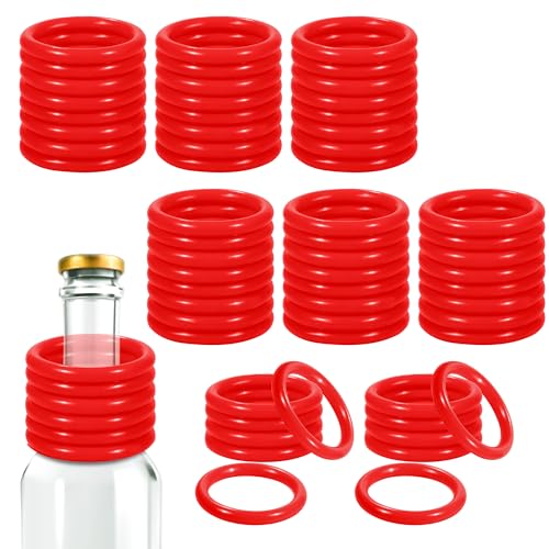 Aodaer 60 Pack Ring Toss Rings Plastic Carnival Rings 2.1 Inch for Carnival Party Favors Bottles Sport Ring Toss Game Fun Target Toys Red