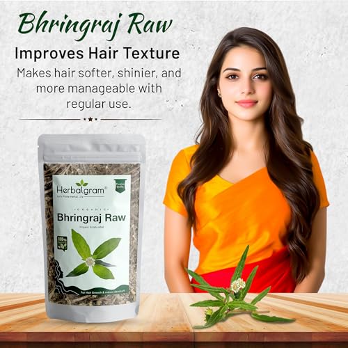 Image of Organic Bhringraj And Hibiscus Raw Dried Flowers And Leaves Whole For Making Hair Shampoo Or Oil Pure Raw Form Combo (Count 2) 100Gm Each (Hibiscus-Bhringraj 100G)