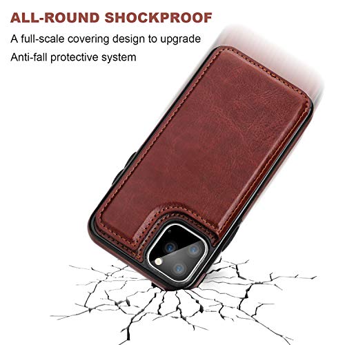 Capa carteira para iPhone 11 Pro com suporte para cartão, OT ONETOP couro PU com suporte para cartão