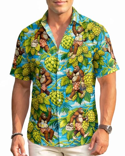 Image of 99TIMORO Fathers Funny Mens Hawaiian Shirt, Movie Button Down Short Sleeve Top, Father Day Summer Gifts