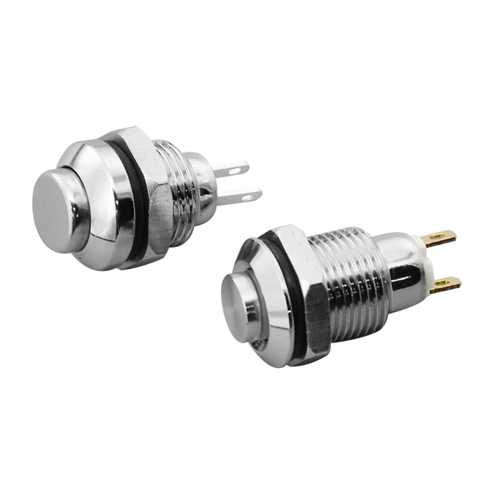 JFQOWCMP 1pc 8mm Metal Push Button Switch Self-Reset Momentary Self-Locking Latching 2 Pins High Head 3A/250V Computer Doorbell Horn