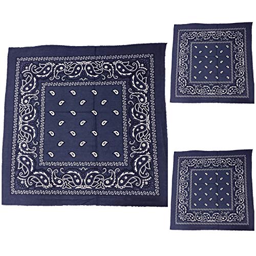 GIRRIJA Unisex Cotton Bandanas (Steel Gray, Free Size) - Pack of 3 Pieces