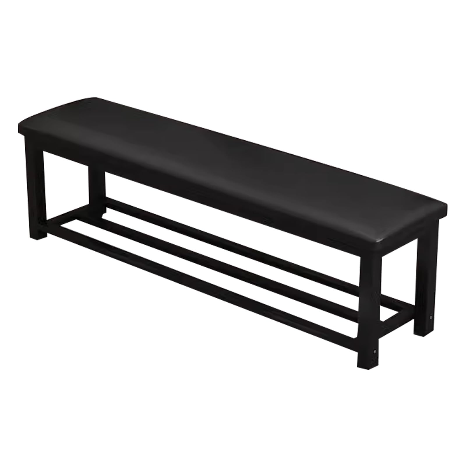 HCZKIUJY Armless Waiting Room Bench, Office Reception Seating, Durable Chair for Business, Hospital & Airport Use - Comfortable, Space-Saving Design (Black 150cm)