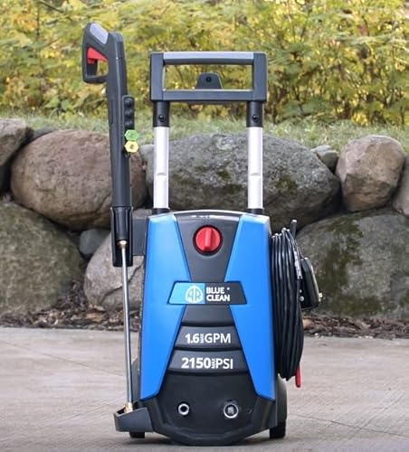 Ar Blue Clean Bc383Hss Electric Pressure Washer-2150 Psi, 1.6 Gpm, 13 Amps Quick Connect Accessories, Telescopic Handle, On Board Storage, Portable Pressure Washer, High Pressure, Car Washer, Patio #TOP7