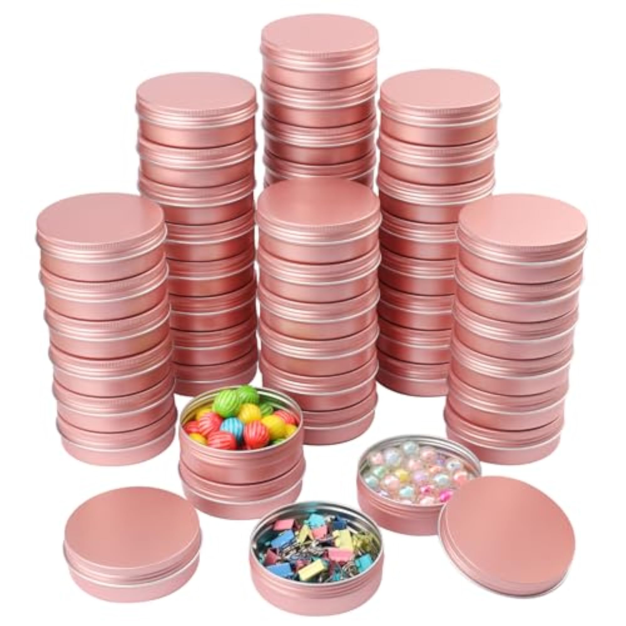 4 Ounce Aluminum Tins with Screw Tops, 48 Pcs