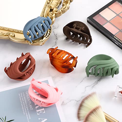 12 Packs Medium Claw Hair Clips For Thin Hair, 2.6 Inch Strong Matte Flower Jaw Clips For Fine Hair, Colorful Non Slip Hair Clamps For Women Girls Kids, 12 Colors #TOP4