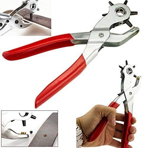 SHREVI IMPEX Metal Hole Punch Pliers Repair Multi Tool Machine for Leather Strap or Waist Belt and Band 4