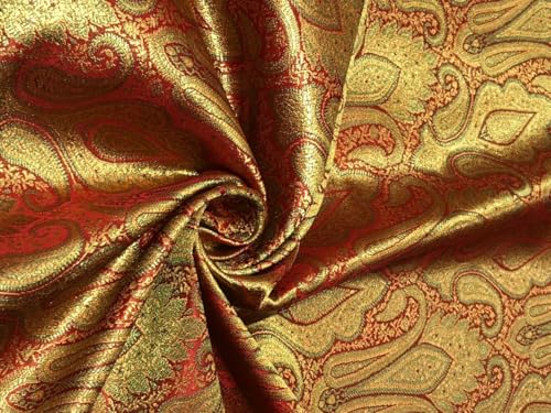 Tissu brocart de soie jacquard cachemire luxe pour haute couture