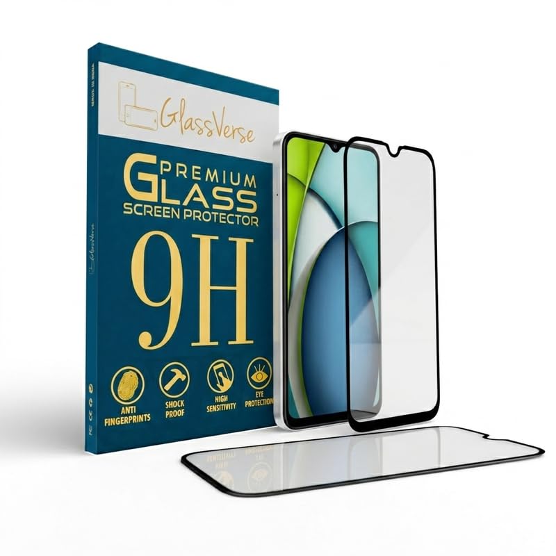 Image of GlassVerse PureView Tempered Glass for Redmi A3x | Crystal Clear, 9H Hardness Screen Protector, Edge to Edge, Case Friendly, Hassle-less Installation Kit Included. (Pack of 2)