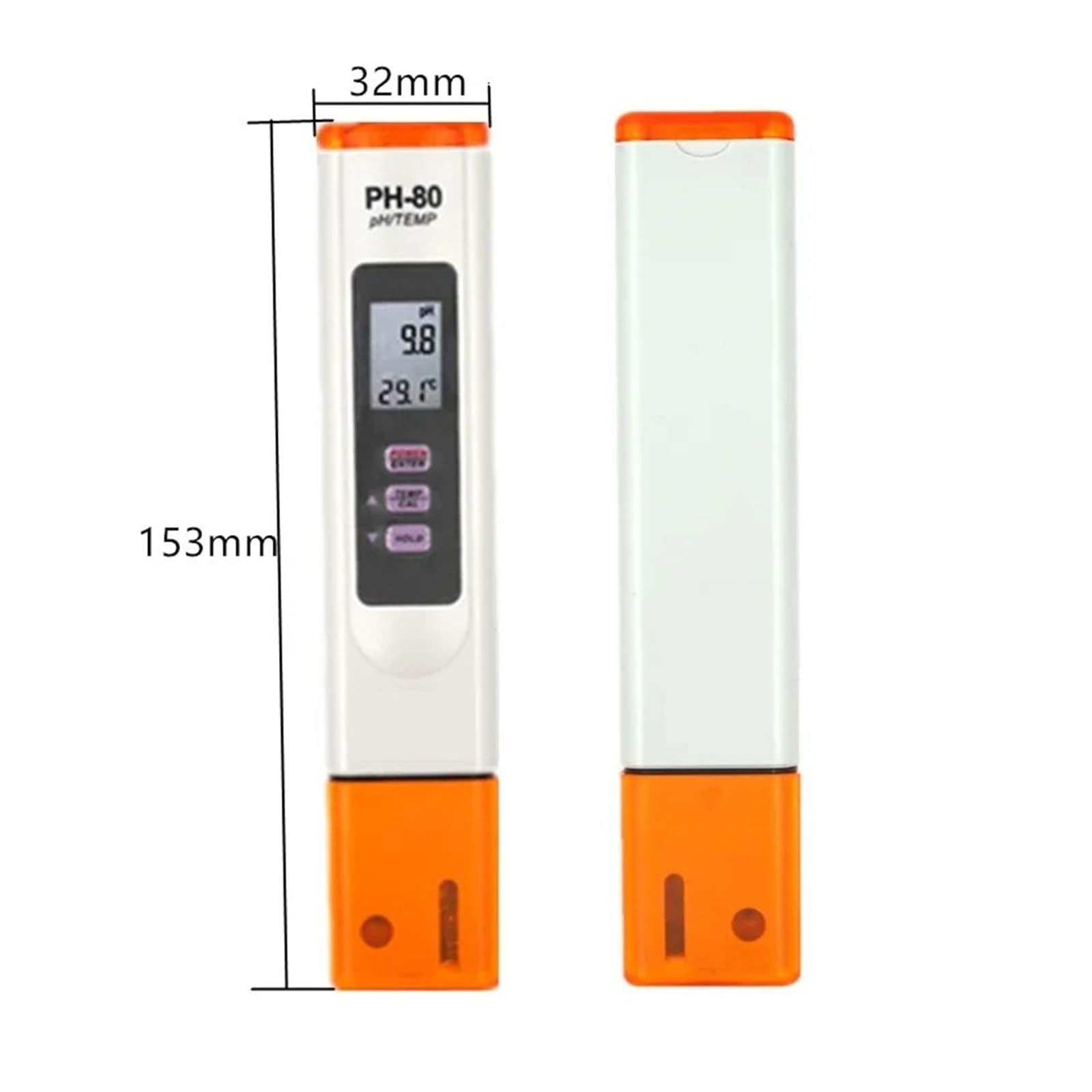 PH-80 Miernik pH 2 w 1 ATC Cyfrowy tester ści wody Detektor temperatury pH Długopis testowy do wody do akwarium basenowego