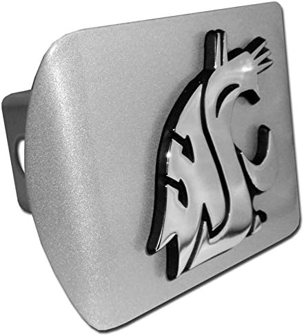 Elektroplate Washington State Cougars Brushed Silver Metal NCAA Trailer Hitch Cover Fits 2 Inch Auto Car Truck Receiver