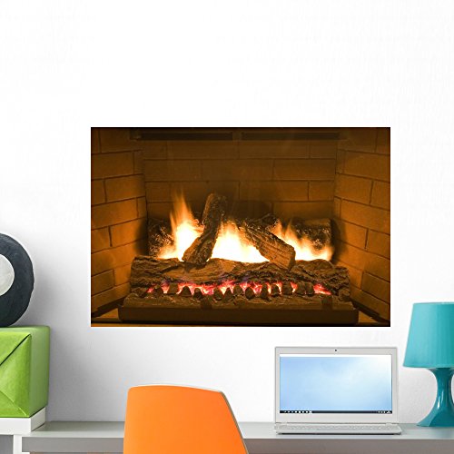 Warmth Fireplace Wall Mural Wallmonkeys Peel and Stick Graphic (24 in W x 16 in H) WM149470