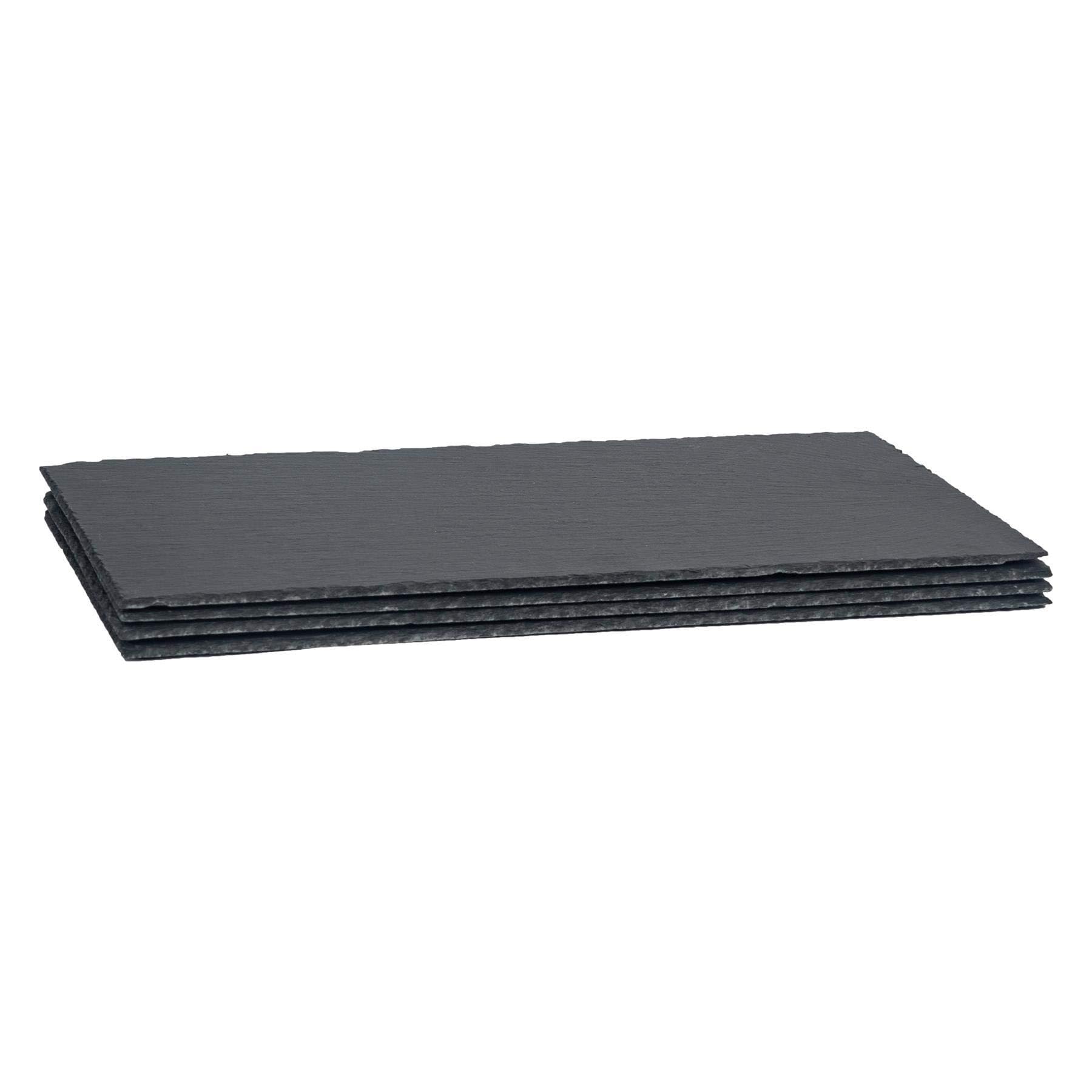 Argon Tableware Modular Slate Table Runner - 200 x 25cm - Black Natural Slate Dining Mat Decorative Long Dinner Table Centre Piece Platter for Kitchens, Bar, Restaurant, Weddings, Events