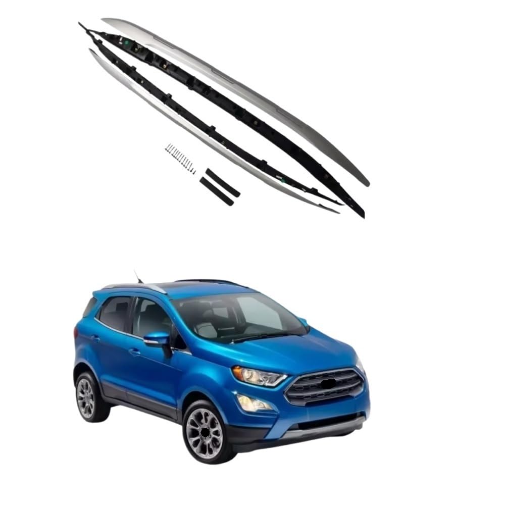 Barras Techo Portaequipajes para Techo de Coche, portaequipajes Plateado/Negro aleación Aluminio, 100kg, para Ecosport 2013-2025