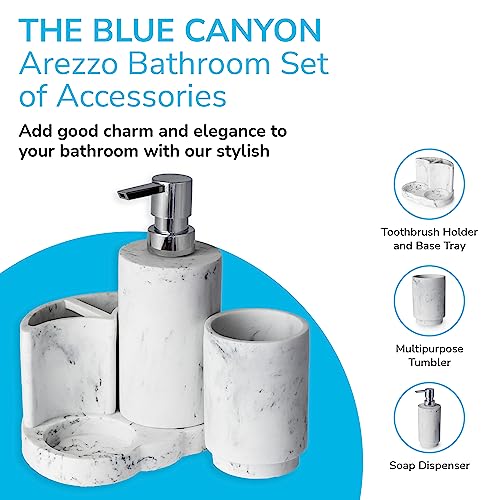 Blue Canyon Arezzo Set of Bathroom Accessories, 4 in 1 Bathroom Set, Accessories Include Soap Dispenser, Tumbler - Image 2