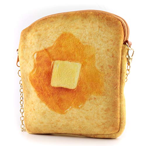 QiMing butter Toast Shoulder Bag,Cute Plush Food Crossbody Handbag for Women2