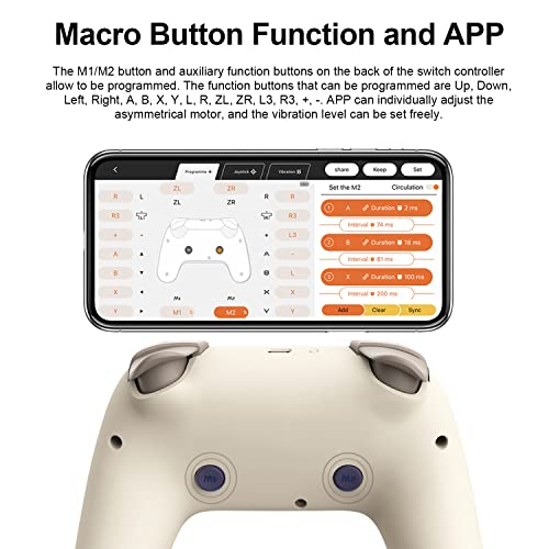 PXN P50L Wireless Switch Controller, Switch Pro Controller with Macro Buttons, Wake-Up, 6-Axis Gyros