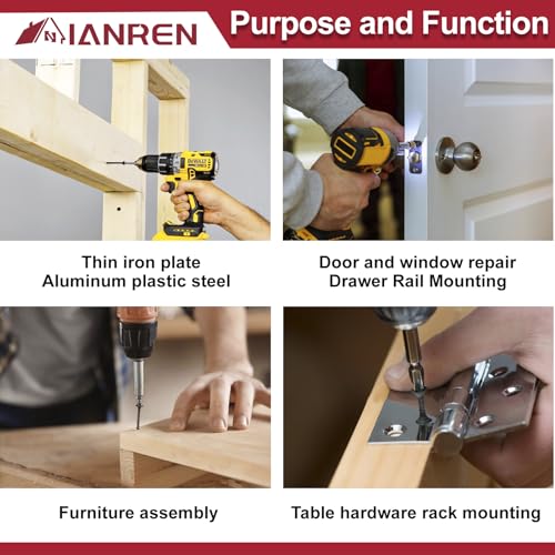 Ianren KA-N8-CS-50C Wood Screws #8 X 2 Inch 100 Pcs Drywall Screws Self-Tapping Screws Black Flat Head Phillips Drywall Screws Coarse Thread Bugle Head Black Phosphate Coated thumb #3