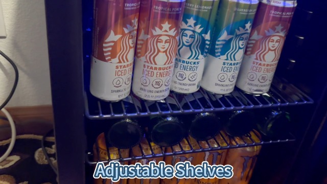 Image of COWSAR 3.2 Cu. Ft. Beverage Refrigerator, Up to 130 Cans or 26 Bottles | Electronic controls with an LED display adjust cooling from 32-61F, while the glass door keeps drinks easy to view.