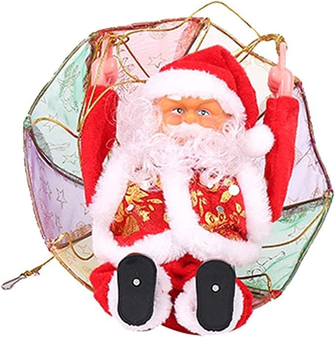 OneStoreIndia Handcrafted Musical Santa Claus Christmas Santa Claus Parachute with Jingle Bell Music for Kids and Decoration