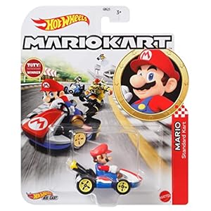 Hot Wheels GBG26 – Mario Kart Replica 1:64 Die-Cast Spielzeugauto Mario, Spielzeug ab 3 Jahren, Mehrfarbig