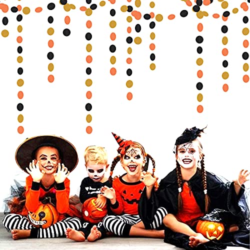 Black-Orange Gold Halloween Party-Decorations Streamers-Garland - 52Ft Birthday Baby Shower Decorations Paper Banner, Graduation 2023 Glitter Hanging Decoration Bunting Supplies Lasting Surprise #TOP5