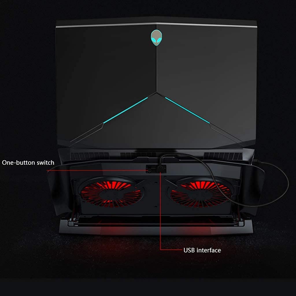 Base Refrigeradora Portatil Escritorio Radiador De Aluminio para Portátiles Ventiladores Turbo Doble Núcleo Fuerte Volumen Aire 70CFM Potente Disipación Calor Estable Ergonómico