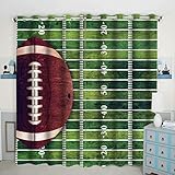 American Football Theme Window Curtain Panels Blackout Curtain Panels Thermal Insulated & Light...
