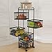 KDRICH XLBHSH Koszyk na owoce z kółkami 5-poziomowy wózek narzędziowy, obrotowy kosz do przechowywania kuchenny wielofunkcyjny stojący wózek do serwowania do łazienki kuchni biura
