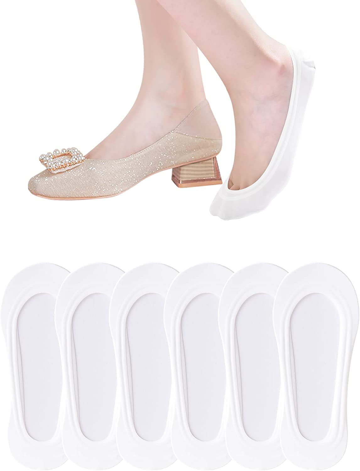 Women's No Show Liner Socks-Women's Invisible Socks Low-cut Footies for Flats High Heels,Hidden,Loafer_Free Size-image-31