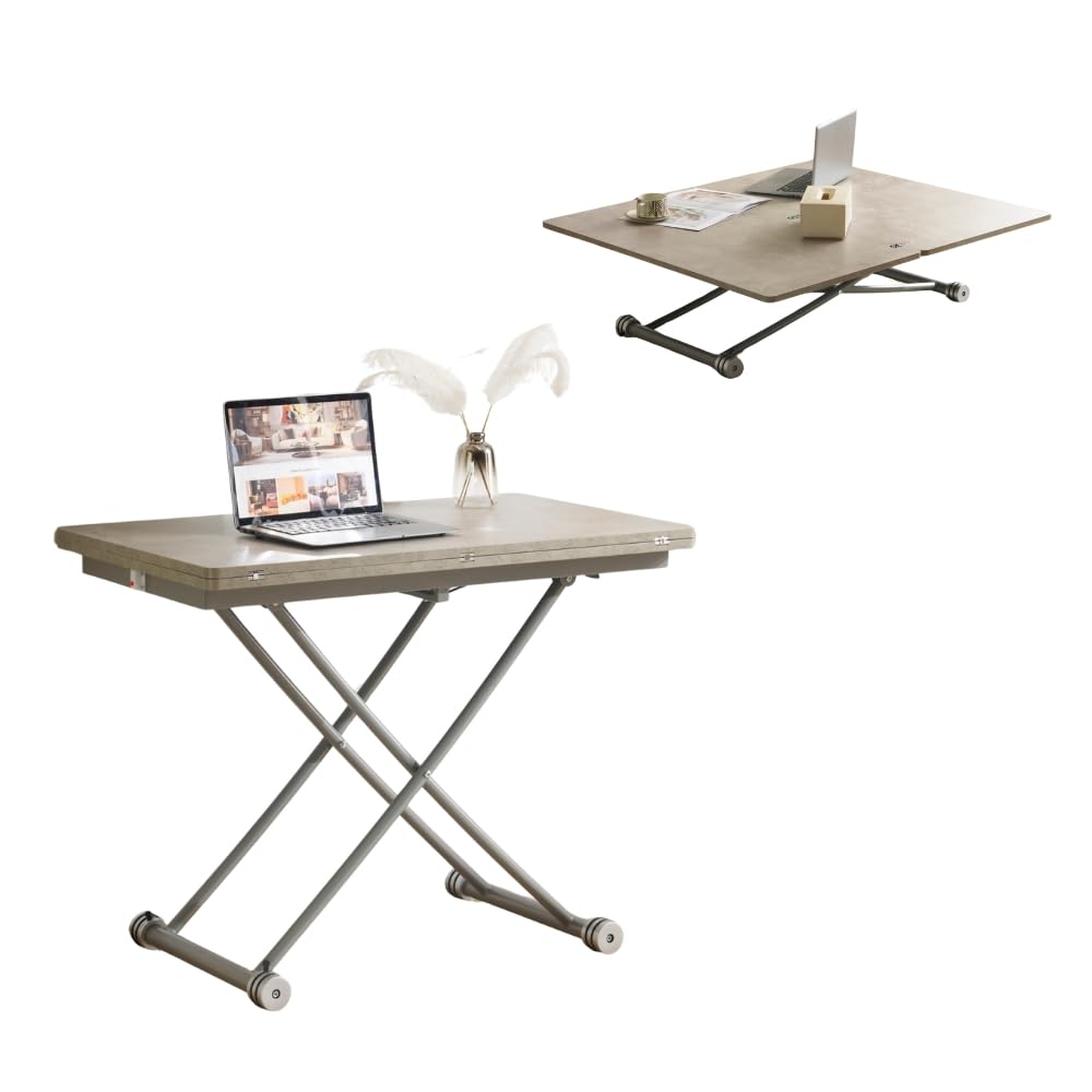 Amazon.co.jp : テーブル 天板が2倍に広がるガス圧昇降テーブル 100×50