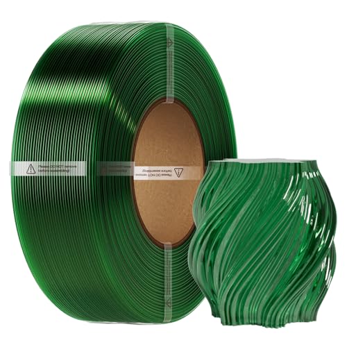 Creality PETG Filament Refill 1.75mm 1KG, No-Spool for Bambu Lab Reusable Spools, 3D Printer Filament High Precision ±0.02mm, Odorless & Moistureproof, Transparent Green