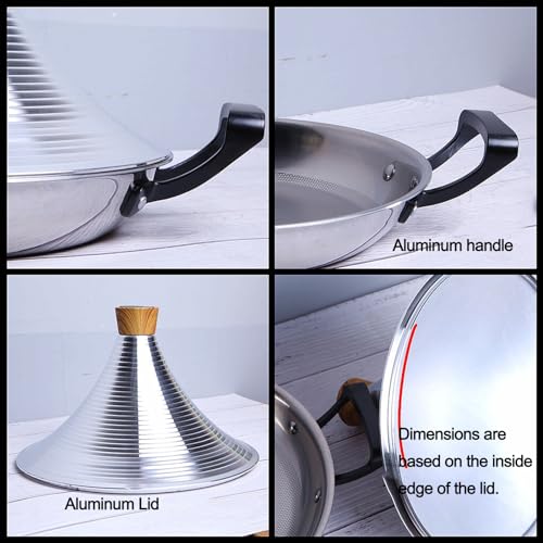 Olla para tajín marroquí de Hierro Fundido, Olla para tajín marroquí de Acero Inoxidable para cocinar, Plancha Coreana con Tapa cónica, tajín Compatible con cocinas de inducción, vajilla de