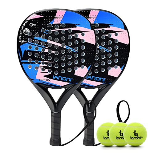 IANONI Paddle Tennis Racket Carbon Fiber Surface with EVA Me...
