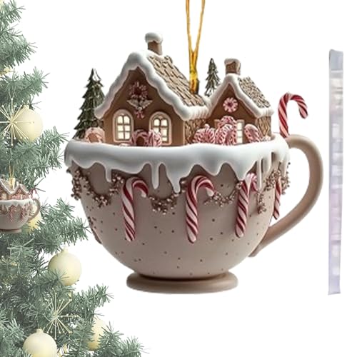 2D Weihnachtsbaumschmuck, Christbaumschmuck Haus, Weihnachtsdeko...