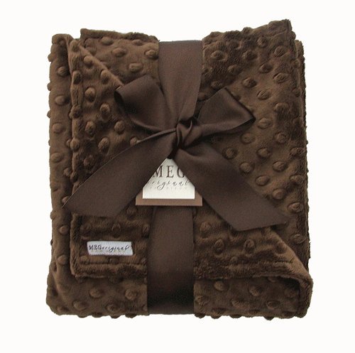 MEG Original Chocolate Brown Minky Dot Baby Blanket