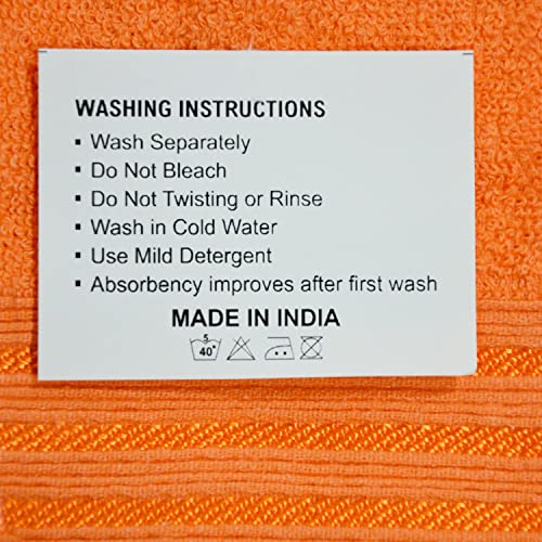 Image of Divine Casa 500 GSM Cotton Towel for Bath Large Size |Super Soft and Super Absorbent Bath Towels for Men & Women - Pack of 1 (140x70 CM, Light Orange)