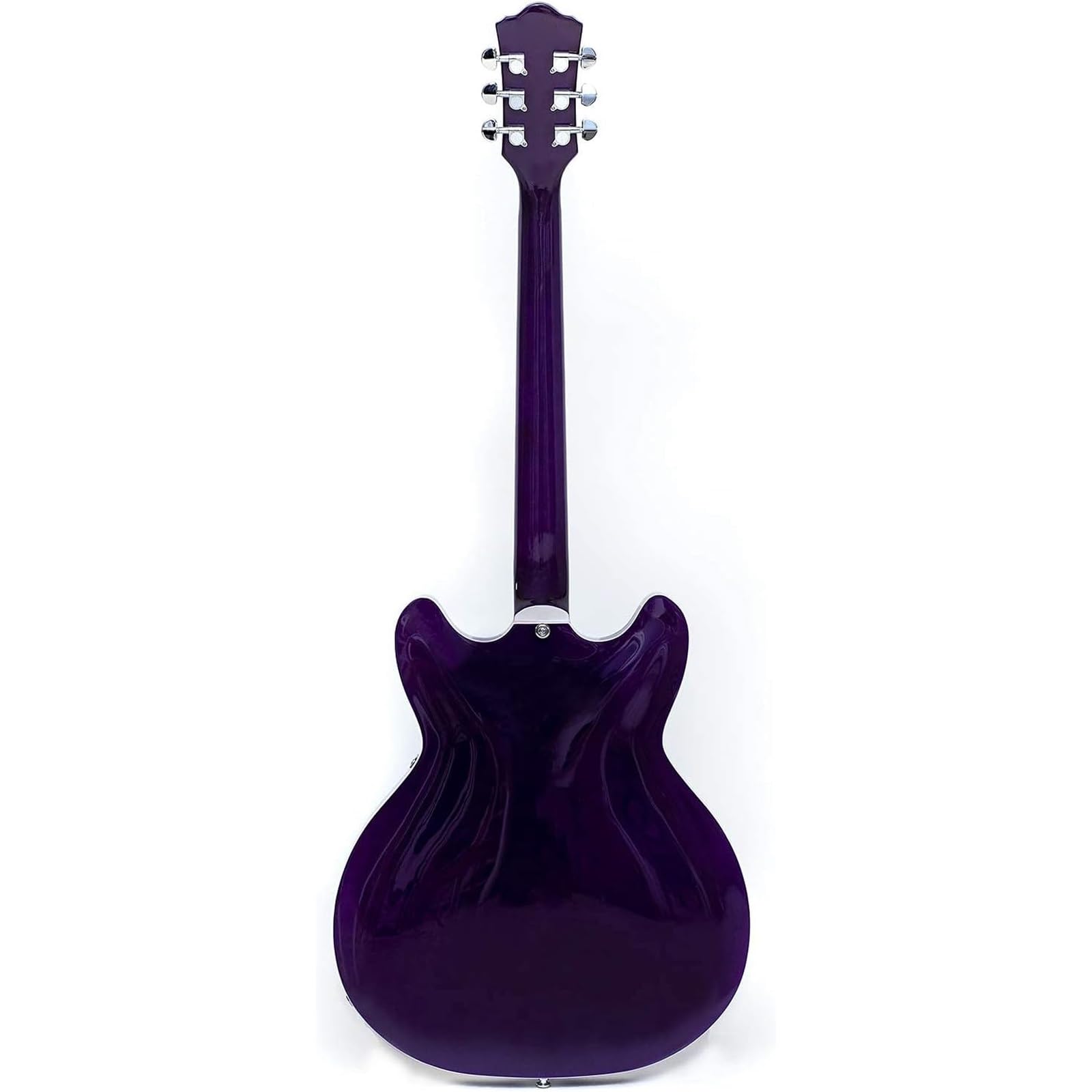 Gitara Elektryczna Gitara Elektryczna Prawa Ręka Semi Hollow Fioletowa Z Końcówką Trapezową I Torbą 6 Strun Humbucker Pickup