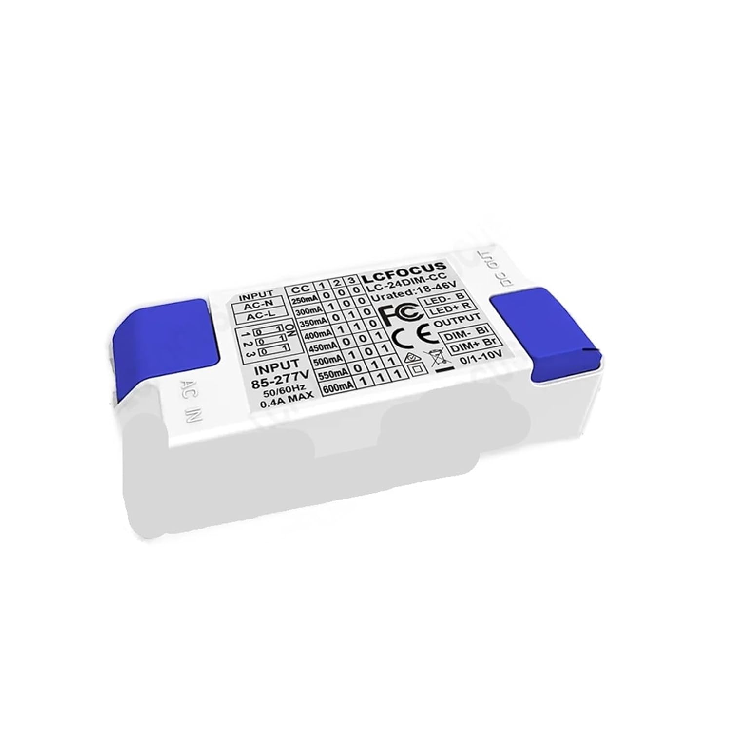 1PCS Dimmable LED Driver Lighting Transformer(350mA 18-46V 24W)