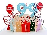 iGifts And Cards Happy 99th Birthday With Lots of Presents 3D Pop Up Greeting Card - Awesome, Cute, Fun, Unique, Special Occasion, Celebration, Husband, Wife, Best Friend, Congratulations