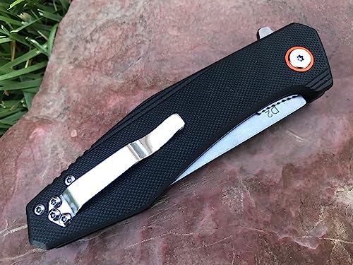 Tactical Gearz G10 Pocket Knife! Tg Zera, G10 Handle! Razor Sharp D2 Steel Blade! Ball Bearing Pivot System! Includes Sheath! #TOP5