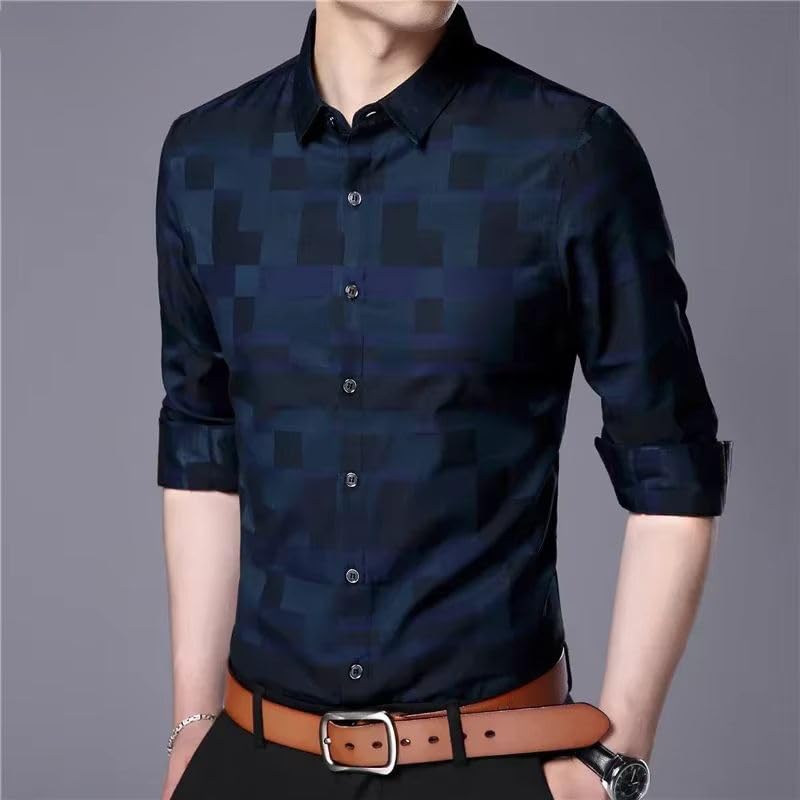Chemise de qualité supérieure WOLONG manches longues style décontracté - 5